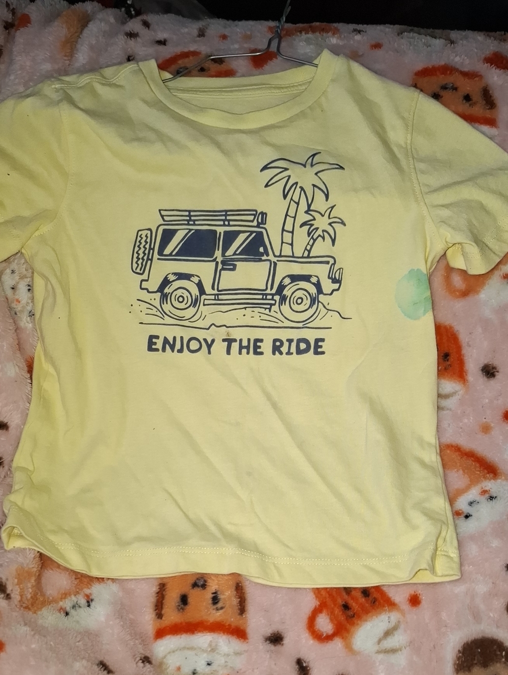 Yellow 'Enjoy The Ride' Kids Short Sleeve Tee